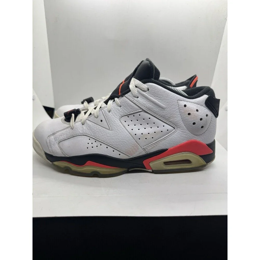 Air Jordan 6 Retro Low Mid White Infrared Mens 10 White Black Shoes Sneakers